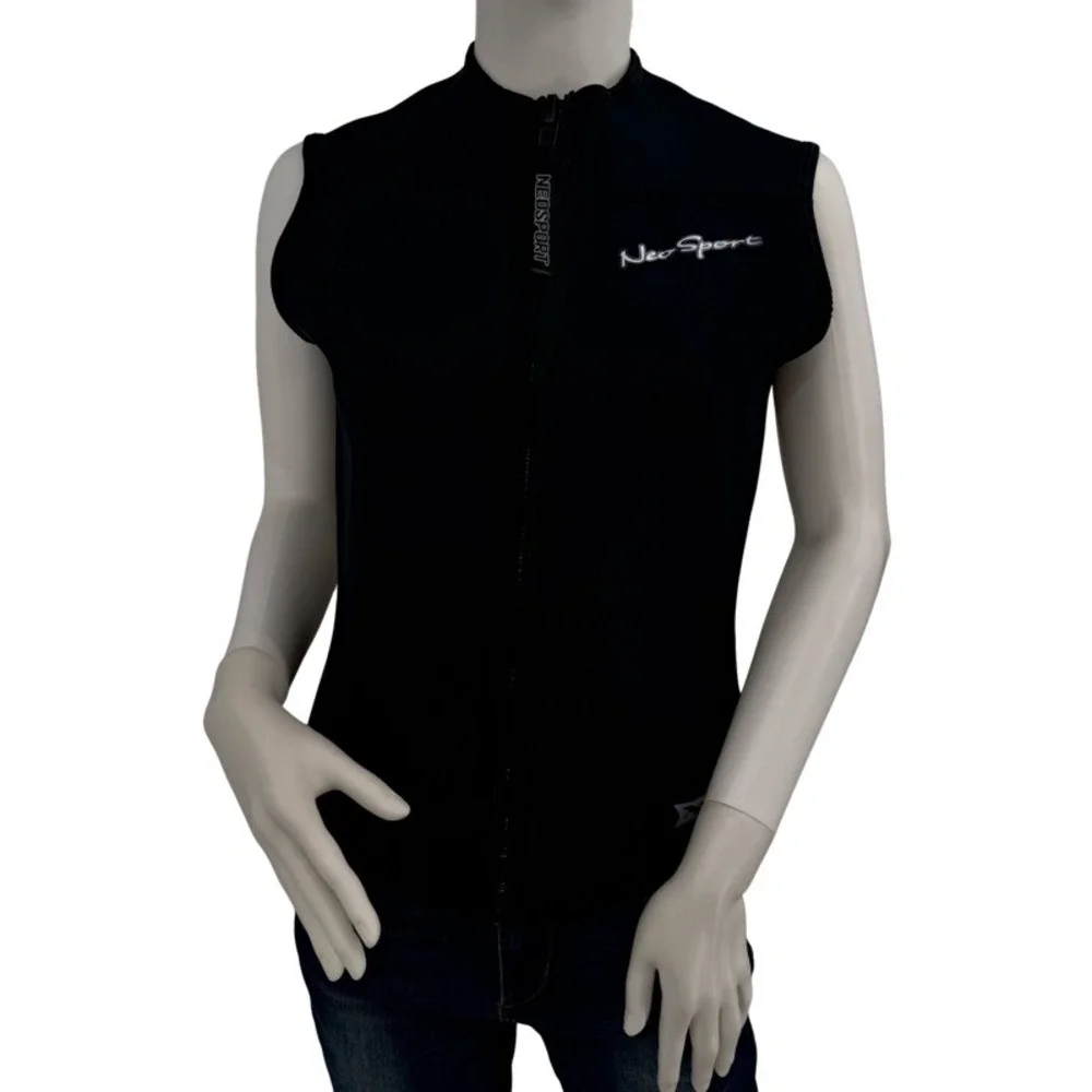 NeoSport Large Wetsuit Vest Black 2.5mm X-SPAN Full Zip Sleeveless‎ Scuba Unisex